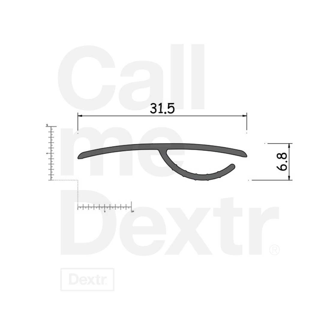 Serrerubber 740 - technische tekening - met afmetingen - Dextr
