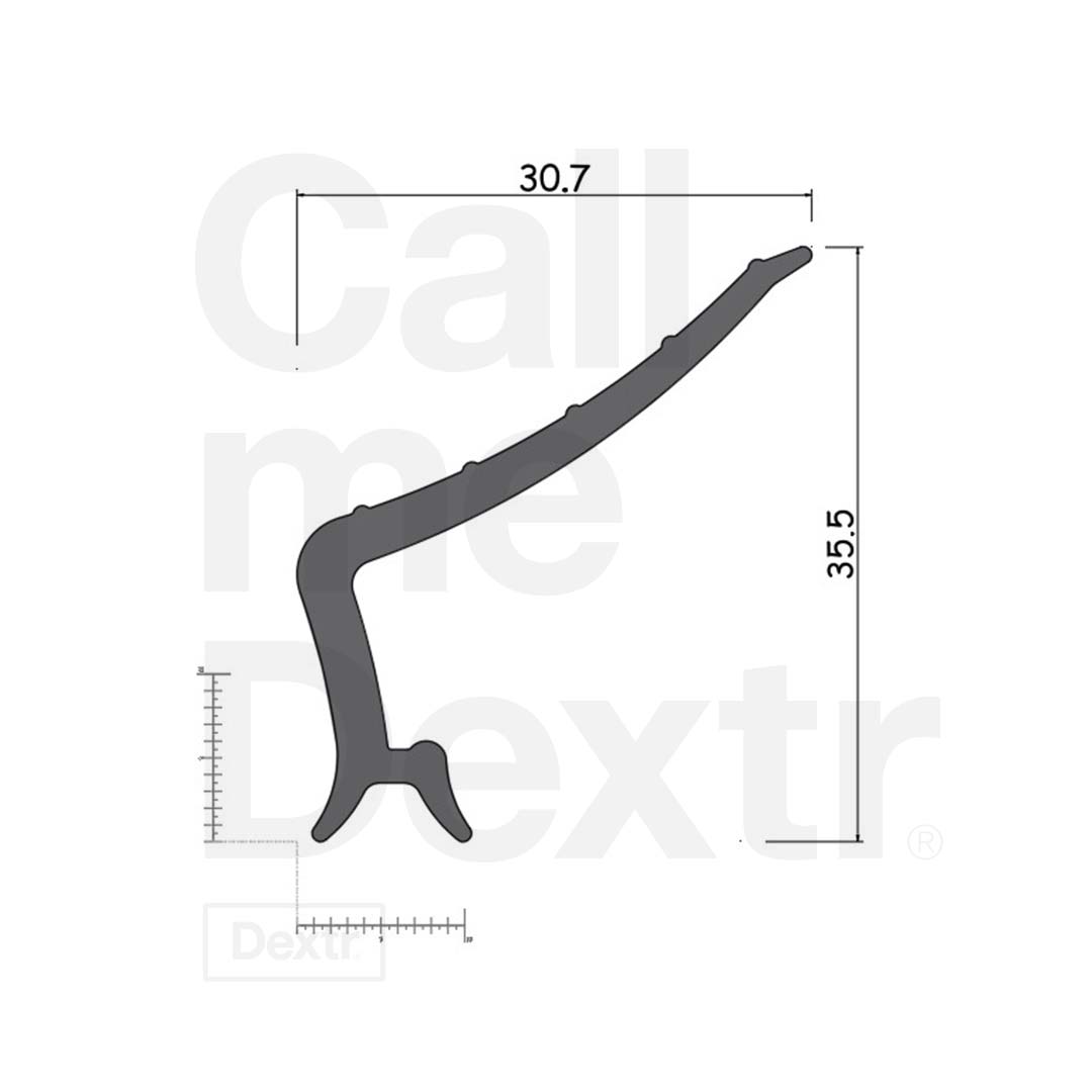 Serrerubber 780 - technische tekening - zonder afmetingen - Dextr