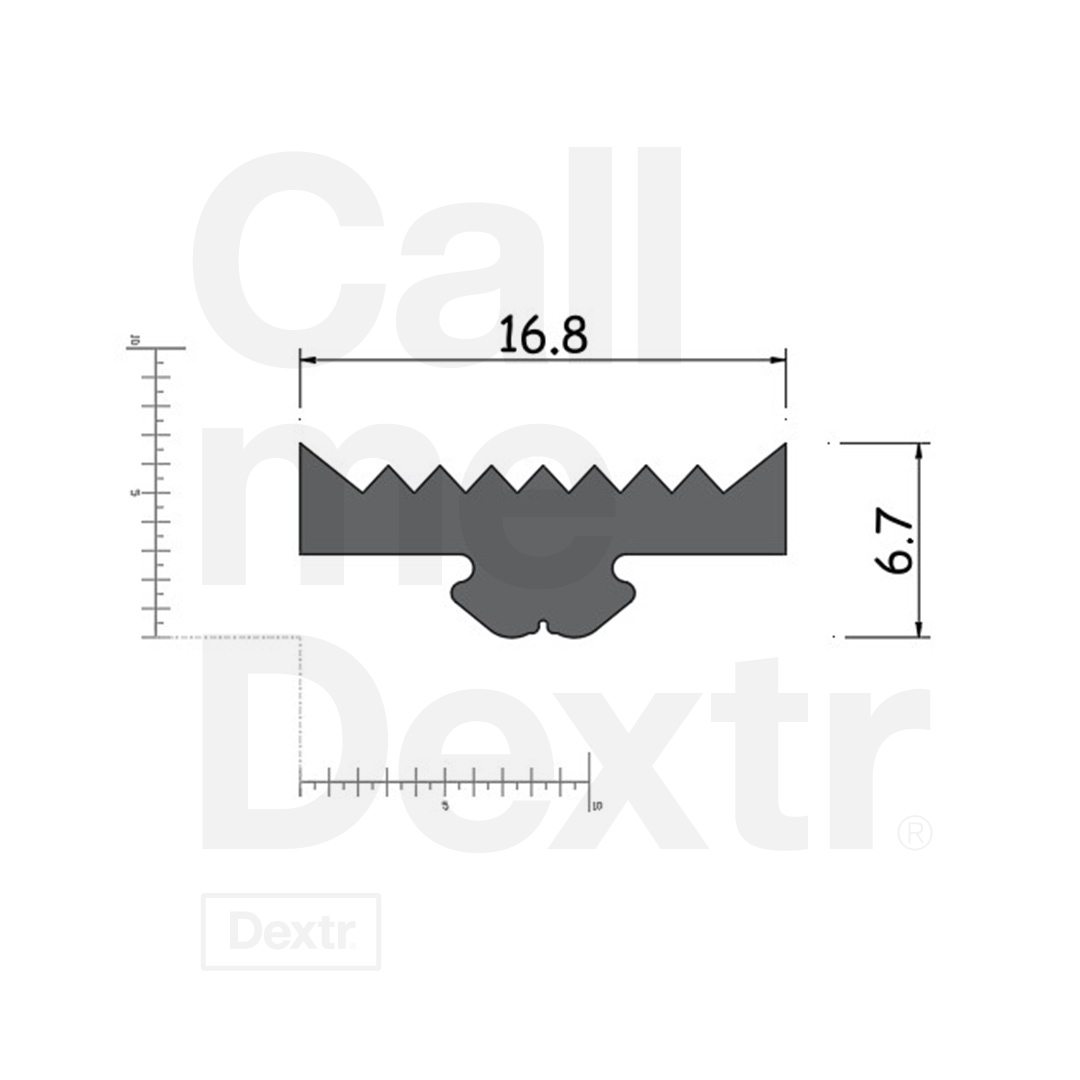 Serrerubber 92 - technische tekening - met afmetingen - Dextr